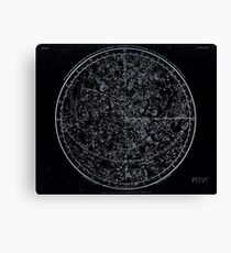 Constellations of the Northern Hemisphere | Pale Blue On Black Canvas Print