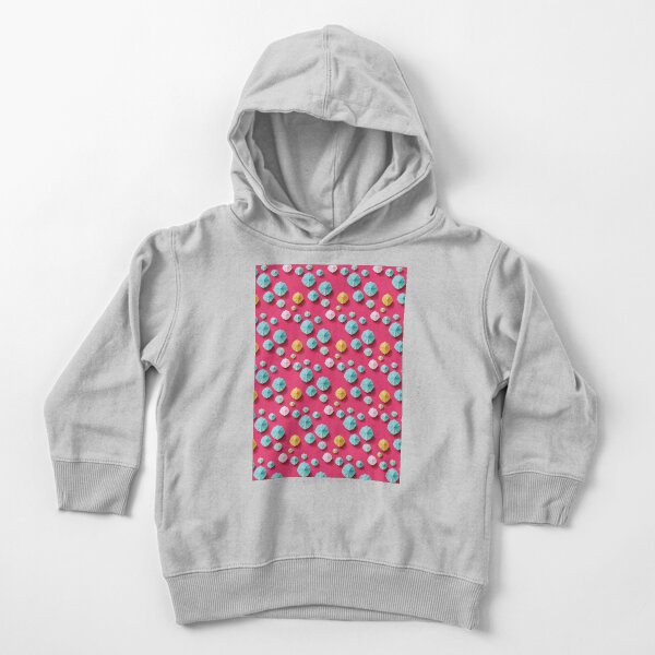 Folded paper in umbrella shapes on a pink background in a repeating pattern. Toddler Pullover Hoodie