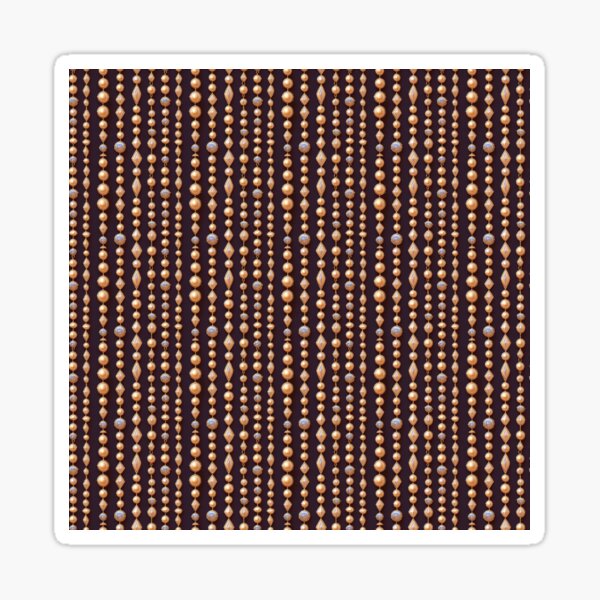 Strands of pearls on a chocolate background in a repeating pattern. Sticker