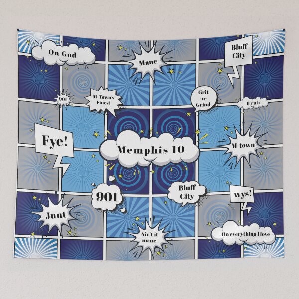 Aperçu de l'œuvre Memphis 10 - Bleu comique 2 créée et vendue par TwinPowerTammy.