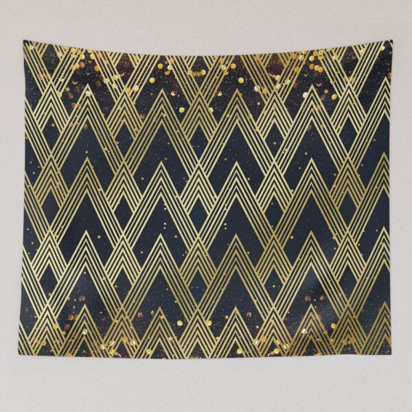 Item preview, Art Deco 1920s Geometric Pattern Gold Glitter Stars designed and sold by Beverly Claire Kaiya.