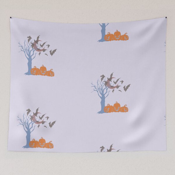 Item preview, Halloween Tree with Jack O Lantern and bats designed and sold by stan7505.