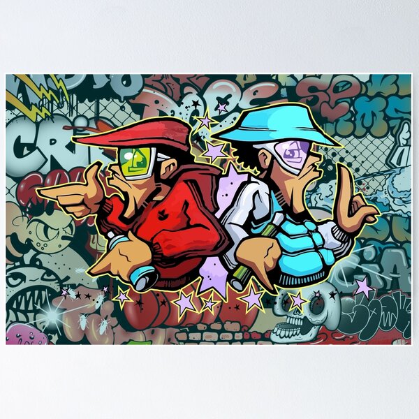 A3 Cool Graffiti Art Poster Print Size A3 Pug Music Musical