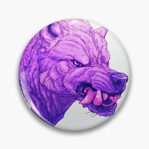 Item preview, Purple Vaporwave Angry Wolf Design designed and sold by maya-ohmu.