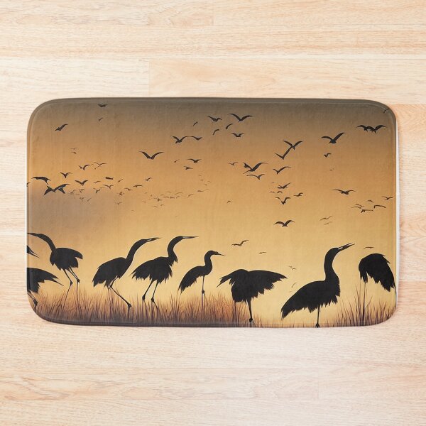 Item preview, Abstract Art of Crane Birds Silhouttes  - Created by Artificial Intelligence designed and sold by Created-by-AI.