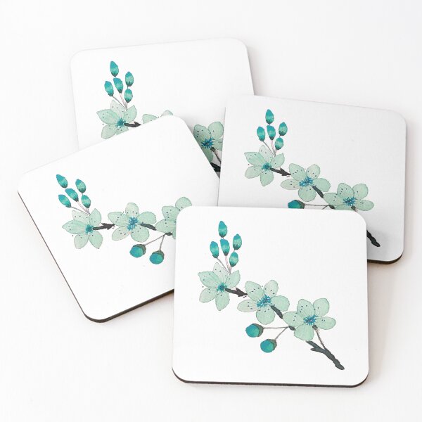 Item preview, Watercolor Turquoise  Cherry Blossoms designed and sold by Pavnud.