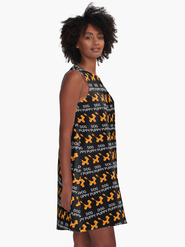Thumbnail 2 of 4, A-Line Dress, Puppy Dog designed and sold by kinkatstyle.