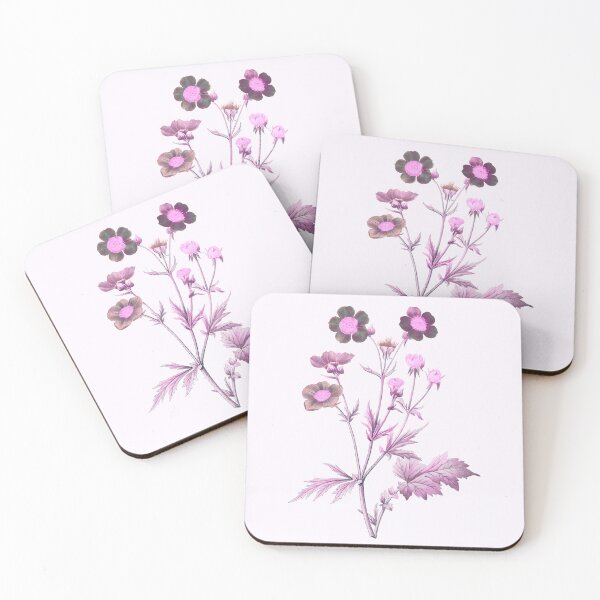 Item preview, Red Avens Flower, Alternative Illustration - Pink Rose designed and sold by DaphneKstudio .