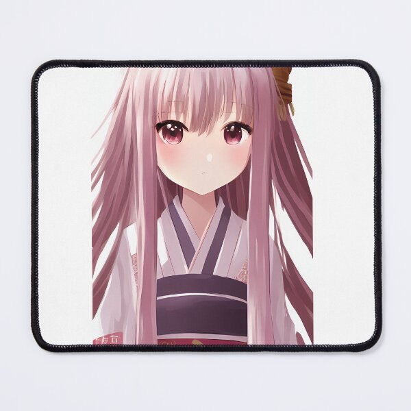 Item preview, cute kawaii blush shrine maiden, pink hair designed and sold by LeviTheOtaku.