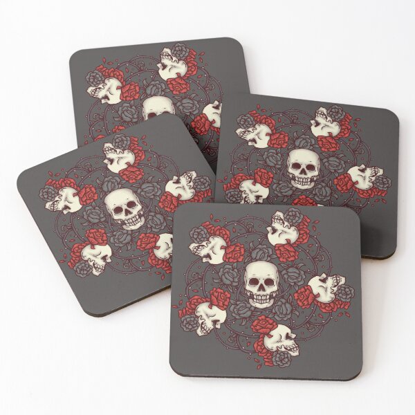 Item preview, Skulls and Red and Black Roses designed and sold by porcupineslug.