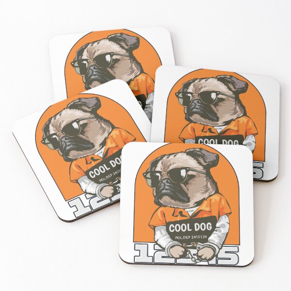 Item preview, prisoner dog , cool dog with glasses in prison suit 12345 dogs lovers  designed and sold by LACHGAROO.