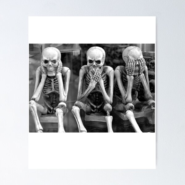 Item preview, Halloween Skeleton The Three Wise Monkeys Blind Deaf Mute Scary Vibes Vintage designed and sold by Joud728.
