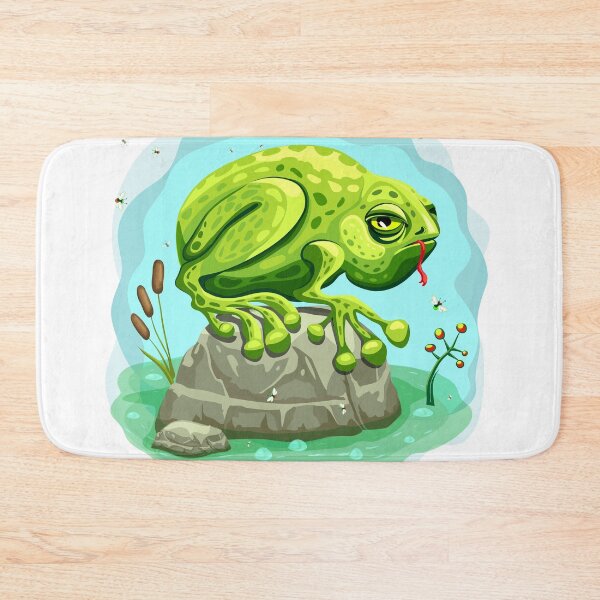 Item preview, A phlegmatic frog sits on a stone designed and sold by MArtSpace.