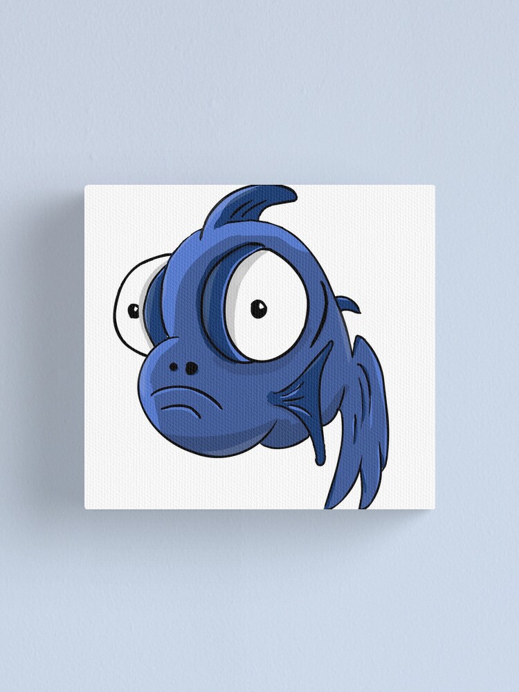 Cartoon blue small big eyes cichlid fish-telescope Cartoon blue small big eyes cichlid fish-telescope