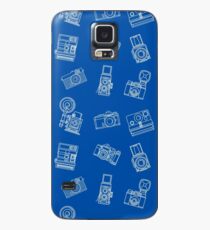 Vintage Cameras Pattern Blue Case/Skin for Samsung Galaxy