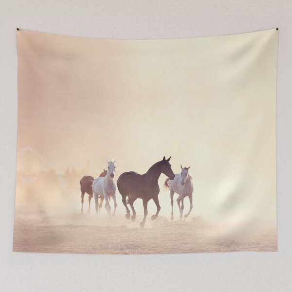 Item preview, Horses on Dusty Plain designed and sold by Rainbows Galore.