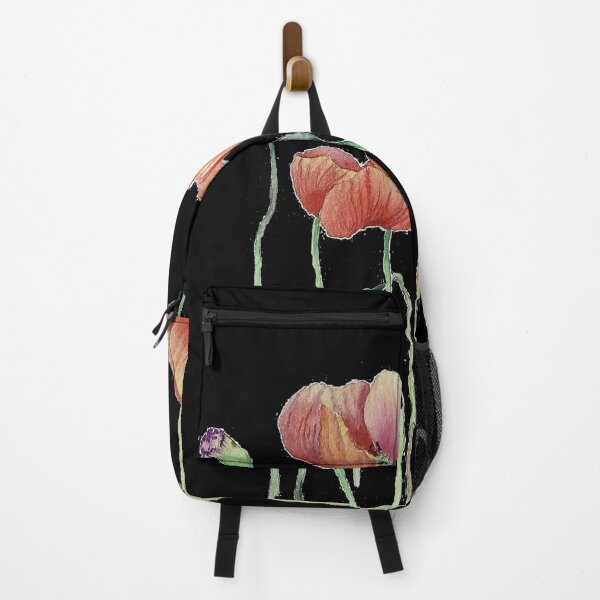 Item preview, Watercolor Poppy flowers on Black designed and sold by Pavnud.