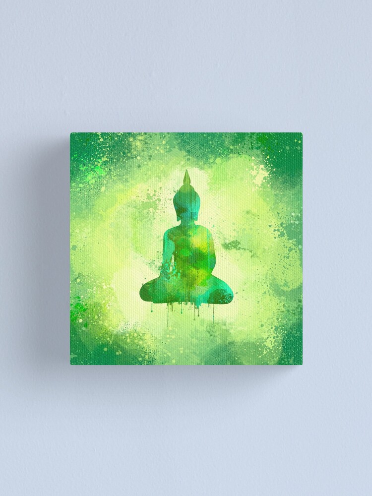 Refreshing Green Watercolor Buddha Design | Meditating Buddha