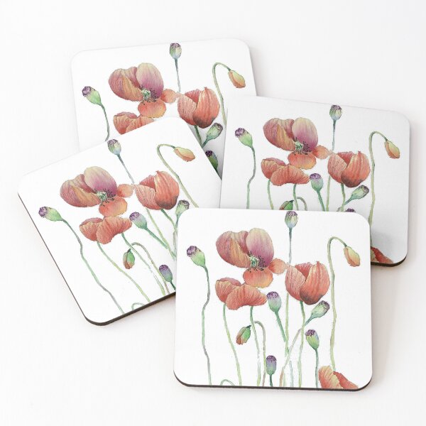 Item preview, Watercolor Poppy Flowers designed and sold by Pavnud.