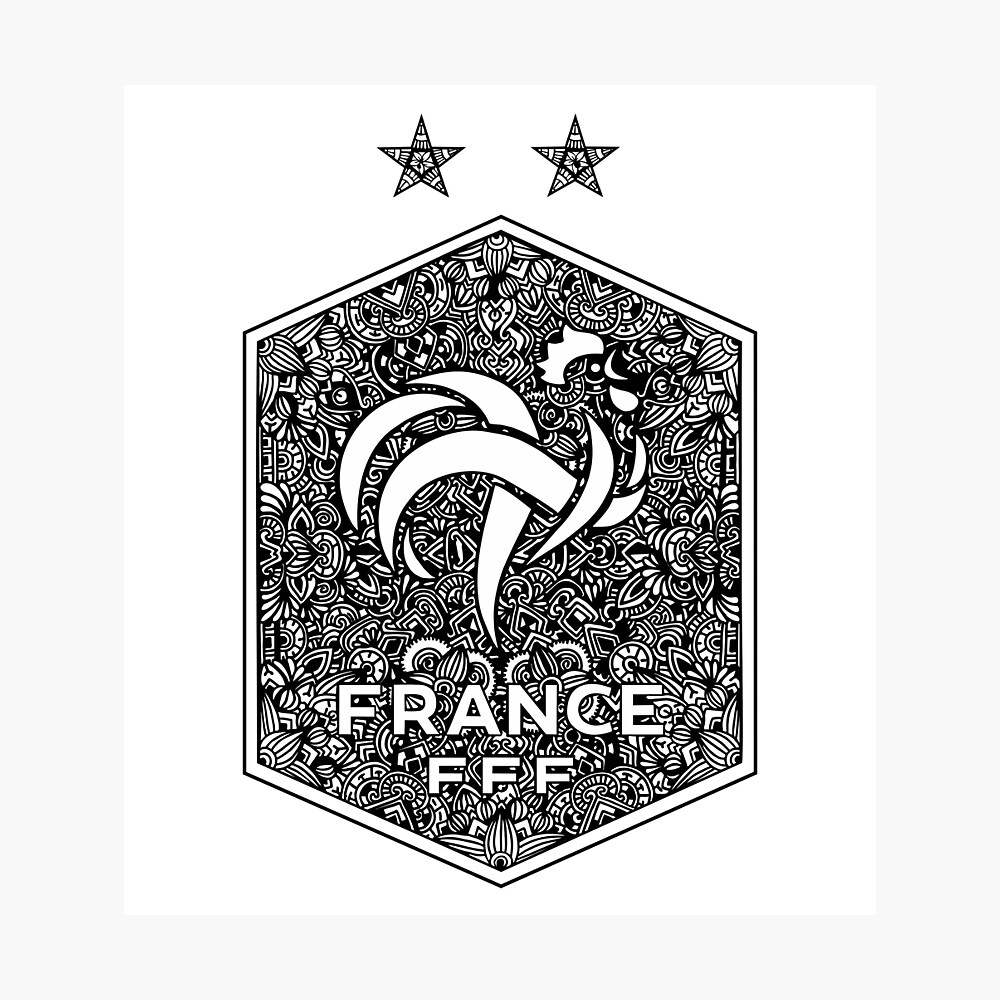 Coloriage Logo Foot France 2 Etoiles FRANCE NATIONAL FOOTBALL TEAM (Équipe de France de football)" Poster for Sale by dedesuperman | Redbubble