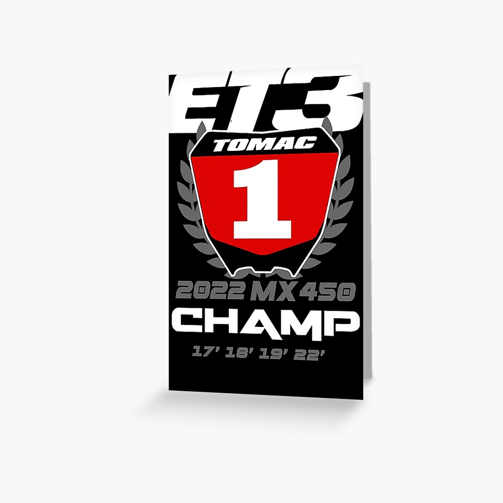 "Eli Tomac Motocross 2022 Motocross Champion ET3 RED Number Plate