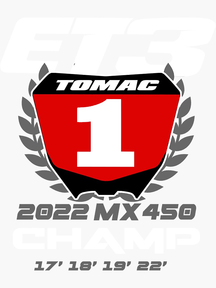 "Eli Tomac Motocross 2022 Motocross Champion ET3 RED Number Plate