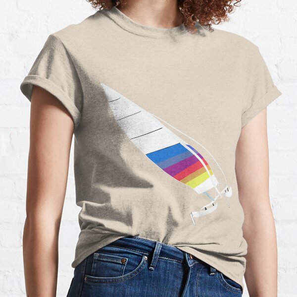 Hobie 16-Beach Cat-Flying Hull-White-01 Classic T-Shirt