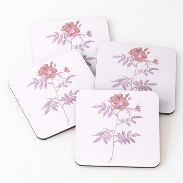 Item preview, Red Leaved Rose Flower, Alternative Illustration - Pink Rose designed and sold by DaphneKstudio .