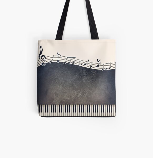 Piano All Over Print Tote Bag