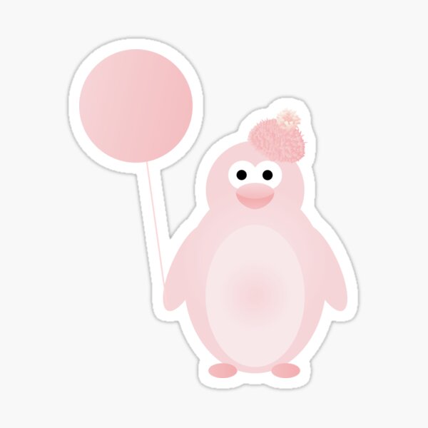 Cute Pink Penguin Sticker