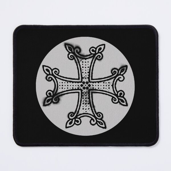 Item preview, Armenian Cross in paper texture circle with black ink, christians support Armenia designed and sold by IsisOsiris.