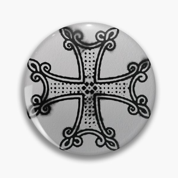 Item preview, Armenian Cross in paper texture circle with black ink, christians support Armenia designed and sold by IsisOsiris.