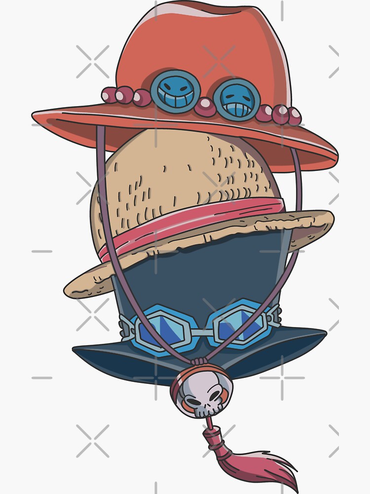 One Piece brothers hat Sticker for Sale by GiiiV