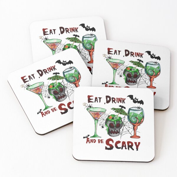 Item preview, Eat drink and be scary, spooky halloween drinking design designed and sold by reka88.