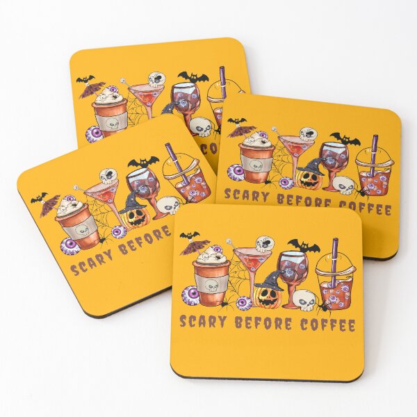 Item preview, Scary before coffee, spooky halloween drinking design designed and sold by reka88.