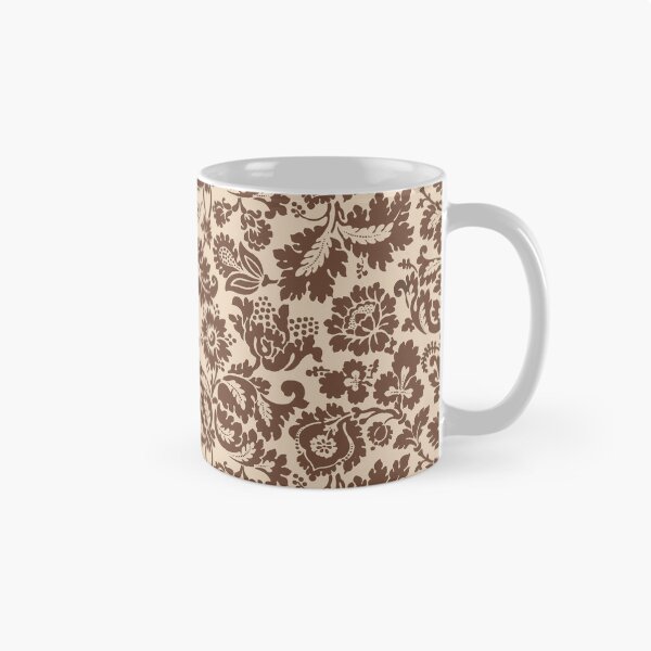 Aperçu de l'œuvre Damassé florale William Morris, taupe beige sur beige créée et vendue par Marymarice.