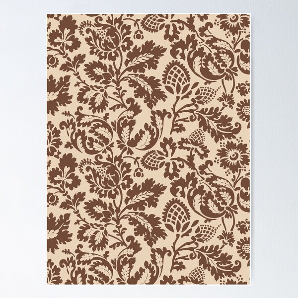 Item preview, William Morris Floral Damask, Taupe Tan on Beige designed and sold by Marymarice.