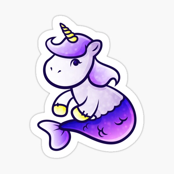 Stylish Mermaid Unicorn - purple Sticker