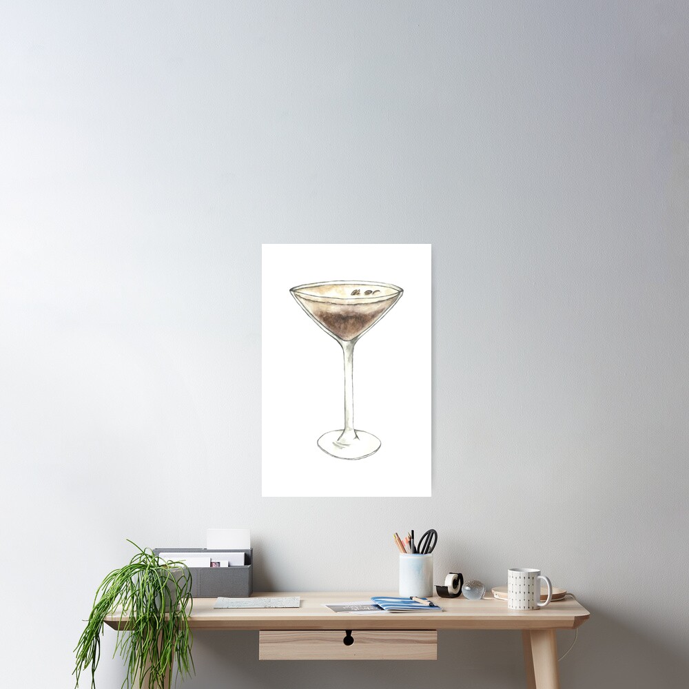 “Espresso Martini Watercolor Painting” Poster for Sale by shannengh