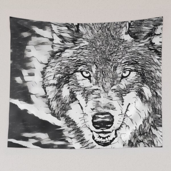 Item preview, Magic Wolf in black and white designed and sold by MagiLand ⭐⭐⭐⭐⭐.