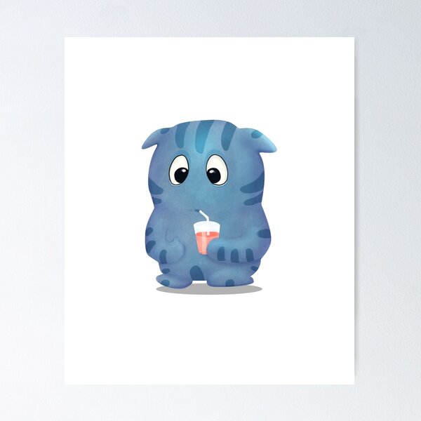 Item preview, Cute Blue Baby Monster designed and sold by InspiredForever.