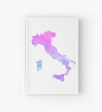 Italy Map Purple Shades Hardcover Journal