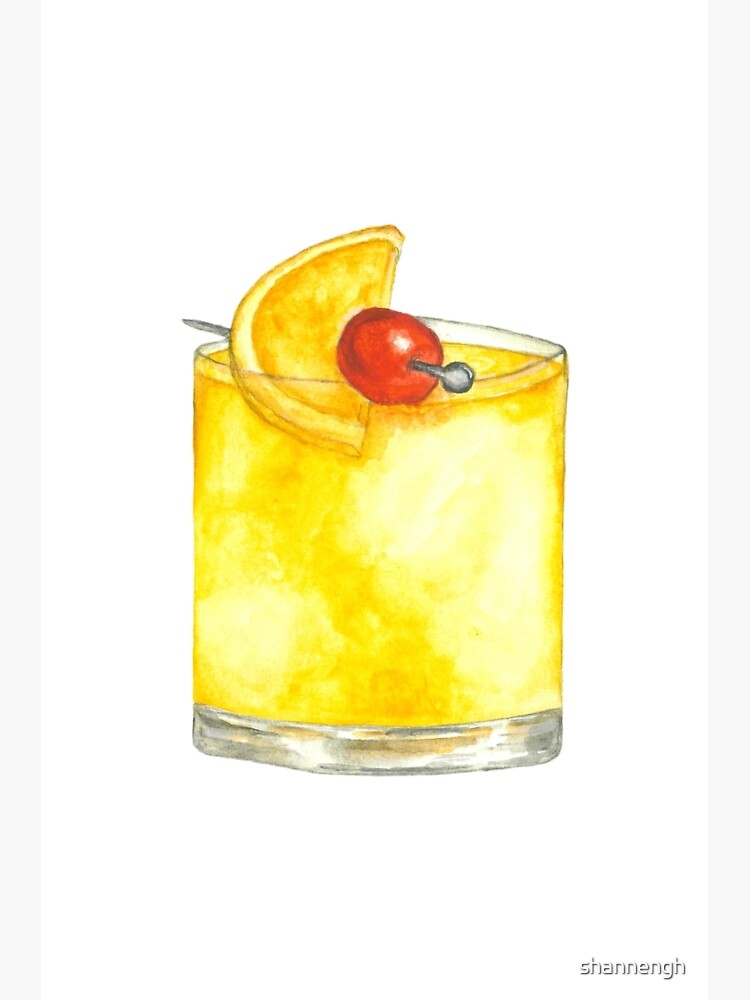 Whiskey Sour Watercolor Painting Premium Matte Vertical Poster sold by ...