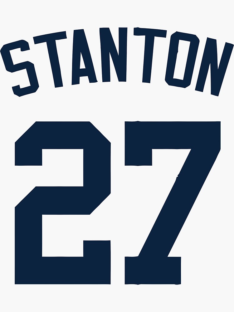 Boys New York Yankees Stanton #27 Short Sleeve T-Shirt Size Small