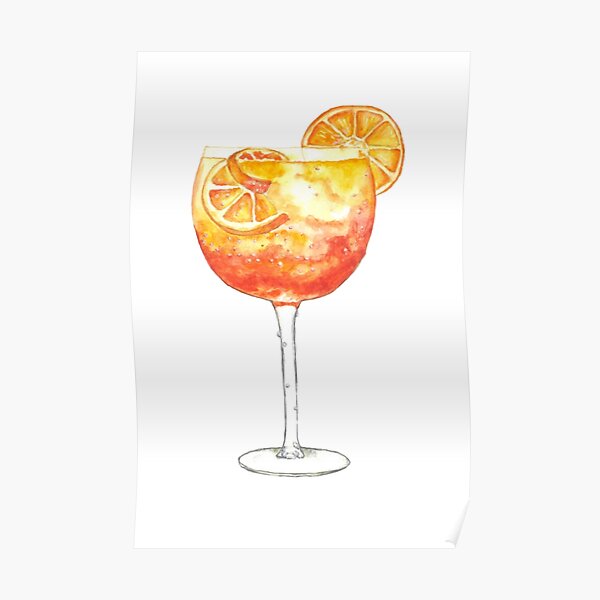 “Aperol Spritz Watercolor Painting” Poster for Sale by shannengh