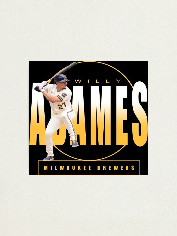 Willy Adames Baseball Paper Poster Brewers 2 - Willy Adames - Sticker