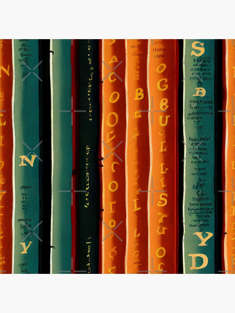 "Endless book spine dark academia background" Sticker for Sale by