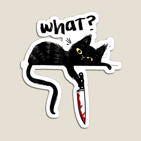 Item preview, Cats What Funny Blacks Cats, Murderous Cats With Knife designed and sold by AlisonMcNY.
