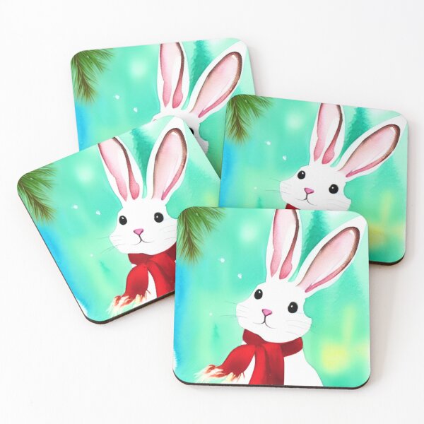 Item preview, Watercolor Cute Christmas Bunny designed and sold by Mirarima.