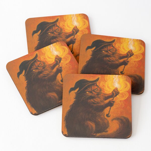 Item preview, Crowley the Cat, conjuring fire (Baroque) designed and sold by thecatandkettle.
